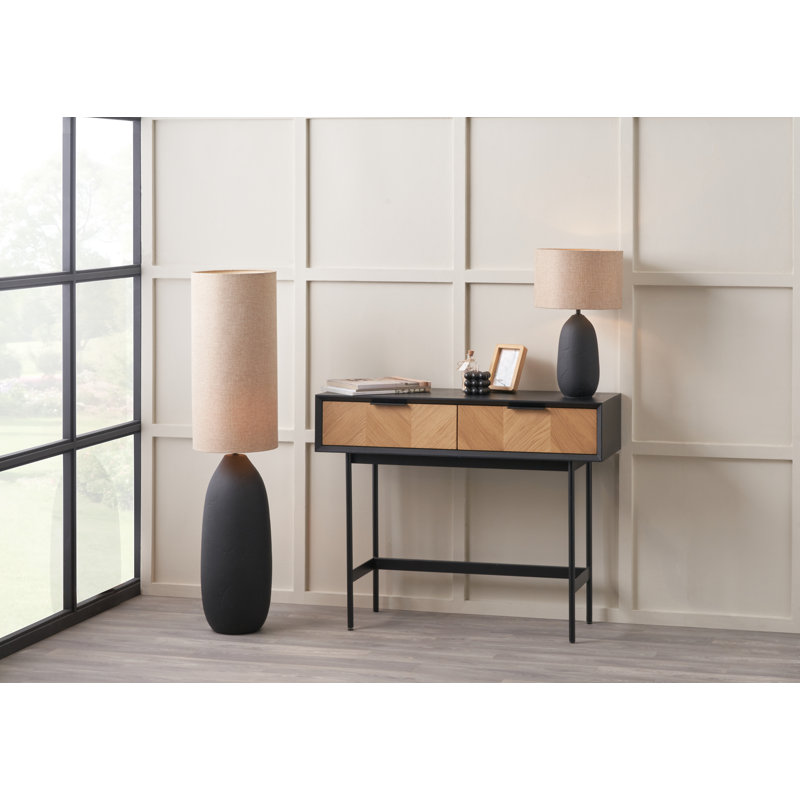Syniyah 122cm Matte Novelty Floor Lamp, Beige, Black