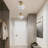 Modern White Glass Semi-Flush Mount Ceiling Light With Gold Base