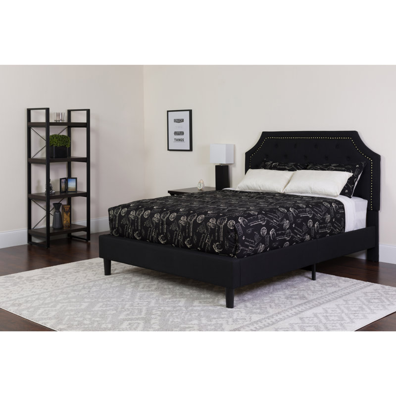 Matelas arqué et capitonné Aluino, Noir, Simple