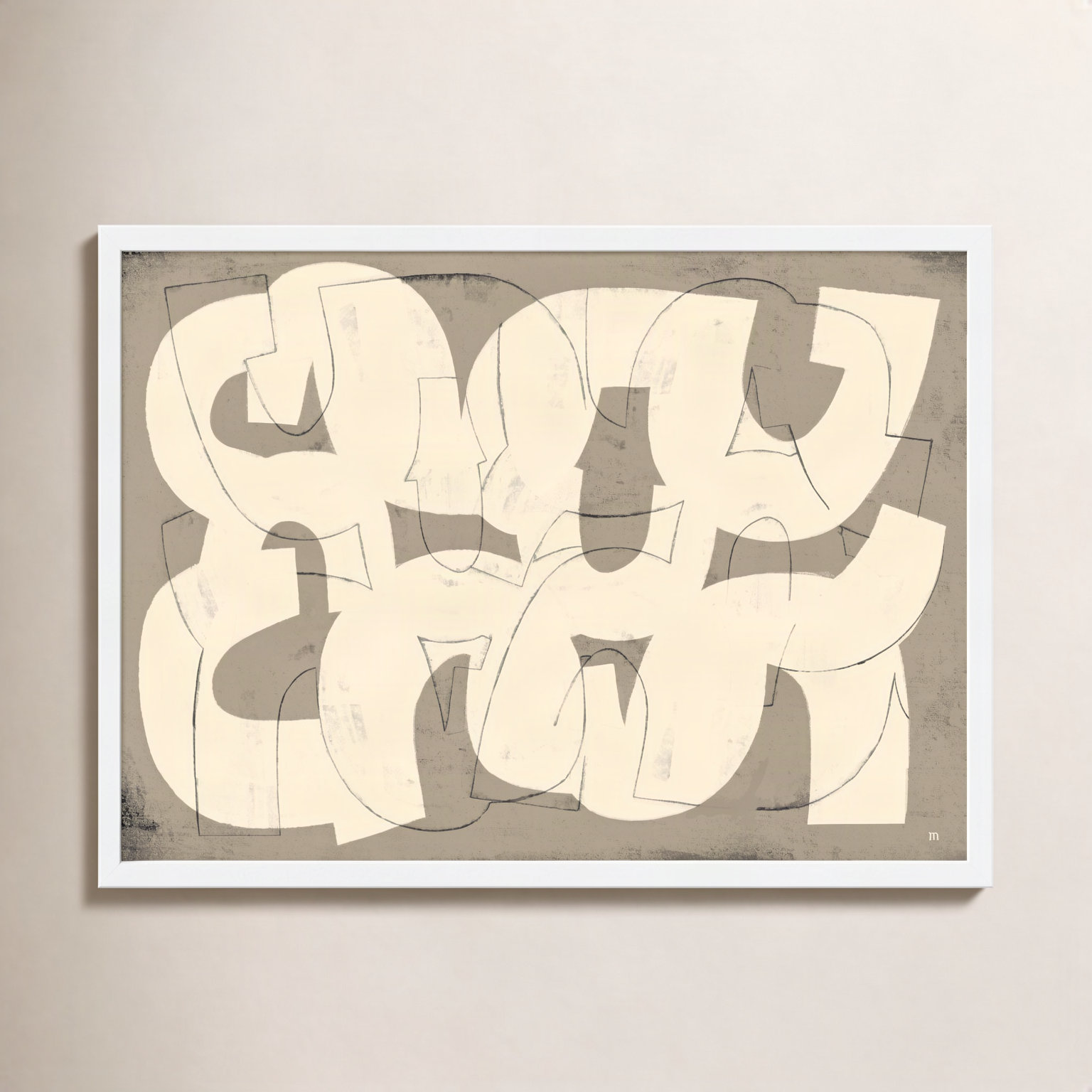 Drawing By StudioM by StudioM, 17.5" H x 25" W x 1.25" D, White Framed Paper