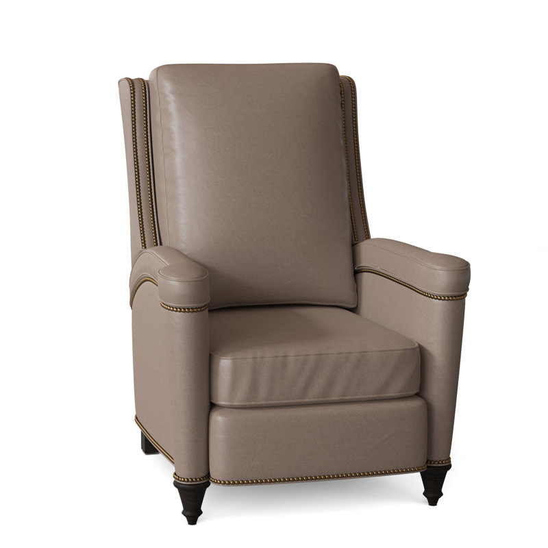 Mayes Recliner, Aspen Lenado Brown Genuine Leather, French Natural, Cobblestone