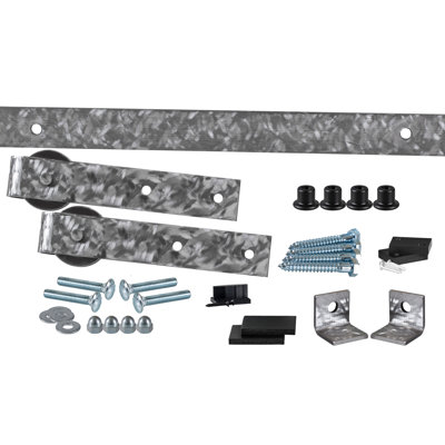 Steel Standard Single Door Barn Door Hardware Kit
