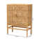 Bock 2 - Door Rattan and Mahogany wood Accent Cabinet