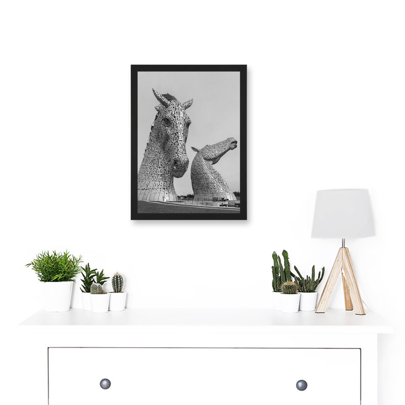 Fines Kelpies Horse Sculptures Falkirk Scotland - Picture Frame Rectangle Print, 32.3cm H x 23.4cm W x 1.5cm D