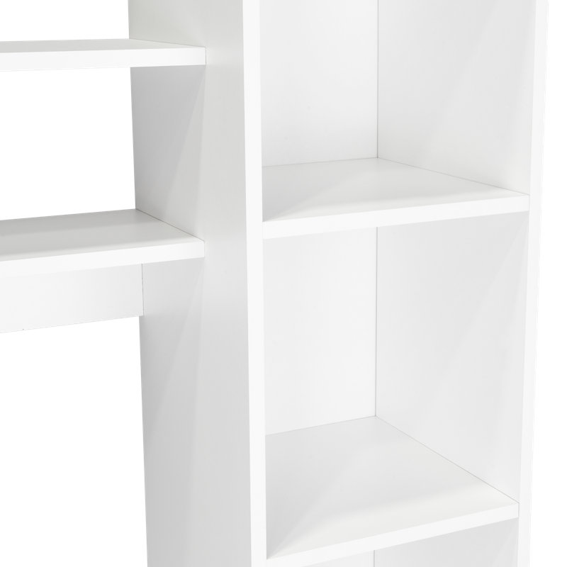 Versalles Writing Desk, Modern Studio or Office Desk, Two Superior Shelves, And Five Side Open Shleves For Books Organization