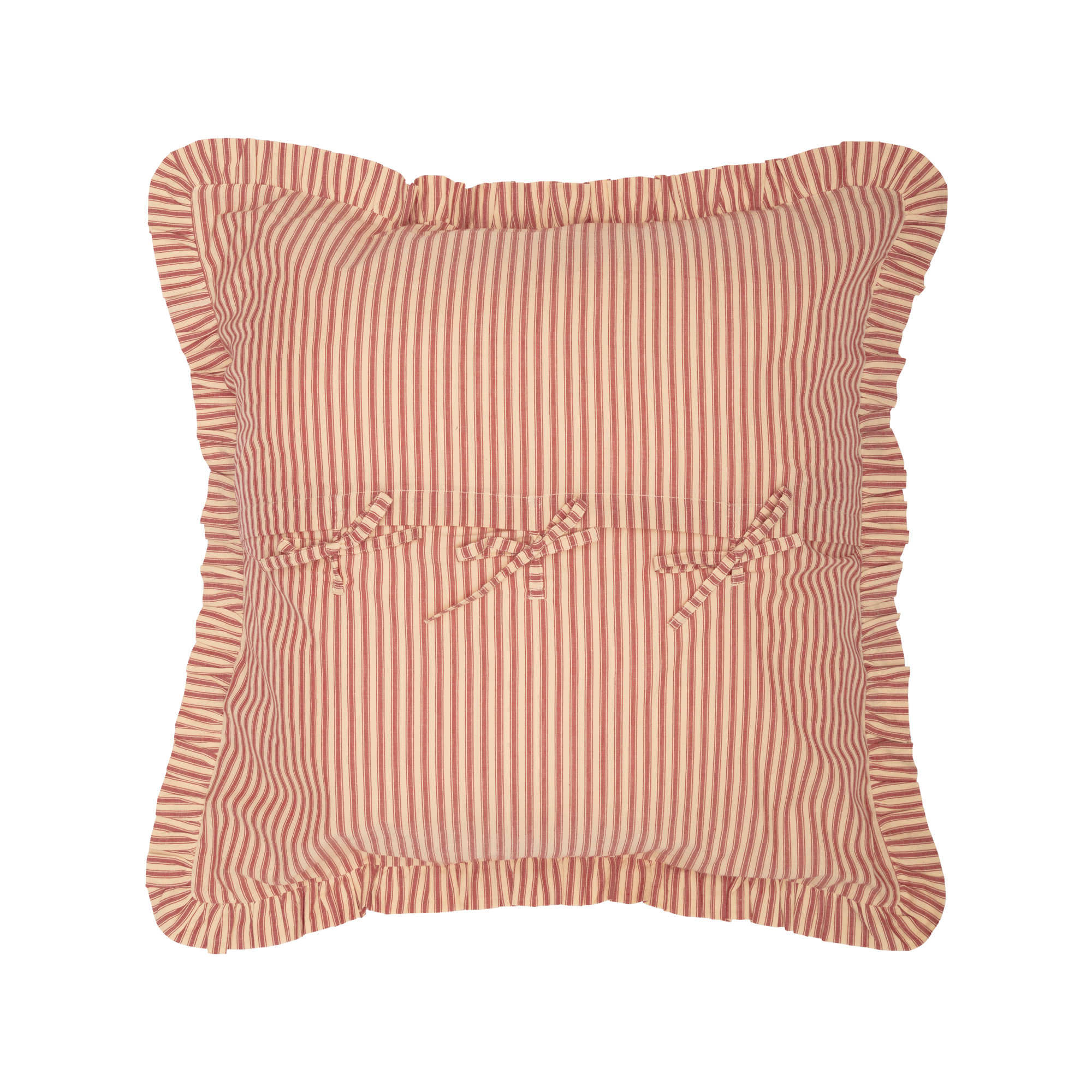 Cotton Sham Set, Country Red/Dark Tan