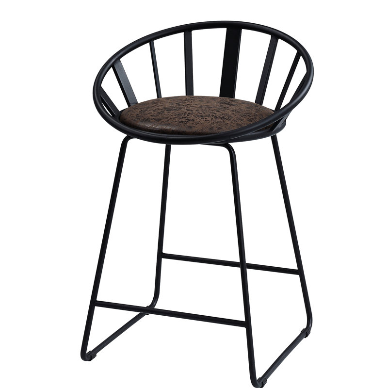 De 2 chaises de salle à manger à hauteur de comptoir - brun / noir, structure de base en traîneau, cuir synthétique, design ergonomique brun et noir, style, revêtement en cuir, sièges confortables