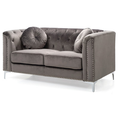 Contemporary Dark Gray Loveseat