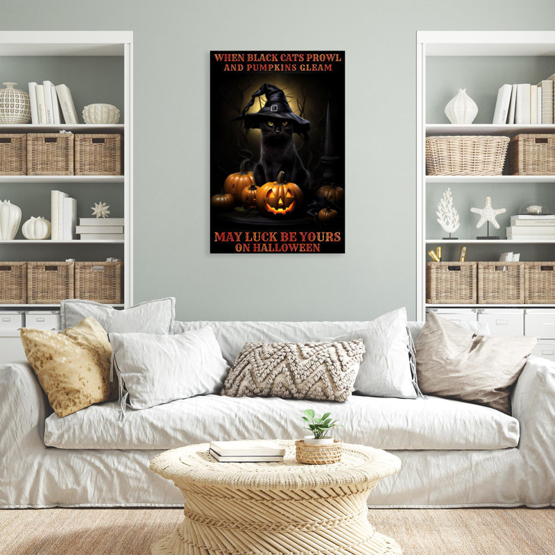 Impression sur toile Kotto Black Cats Prowl And Pumpkins, H 36 po x l 24 po x P 1,25 po