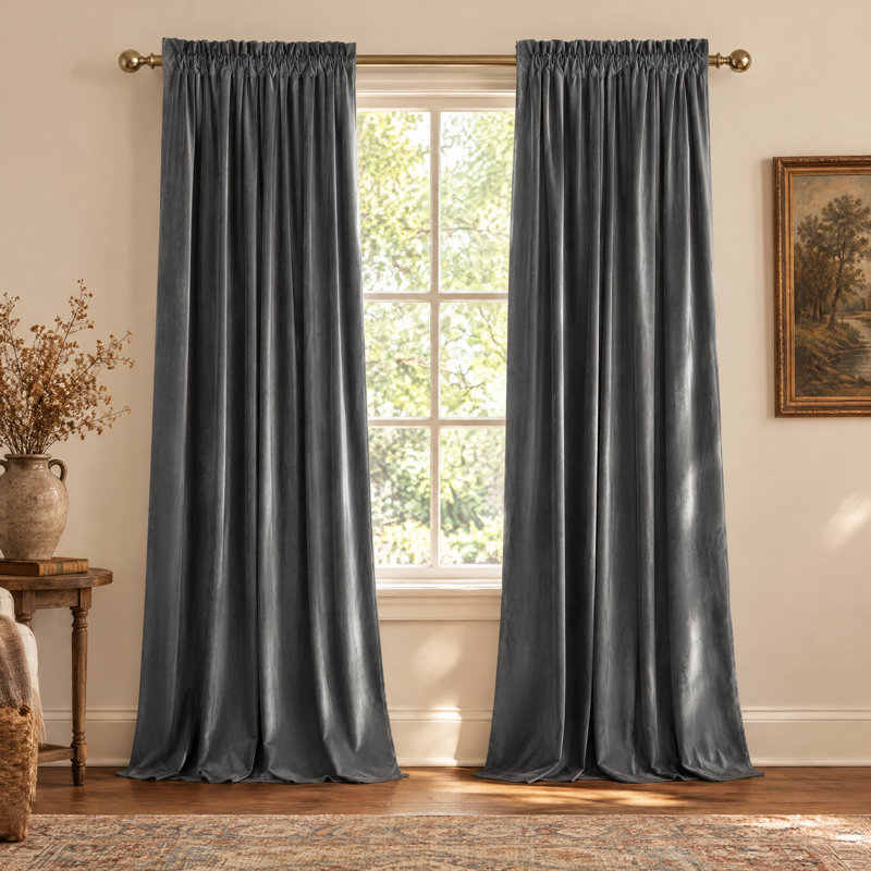 Rideaux en velours thermiques, isolants phoniques et épais, mats, résistants à la chaleur et au froid, pour la décoration intérieure, 2 panneaux