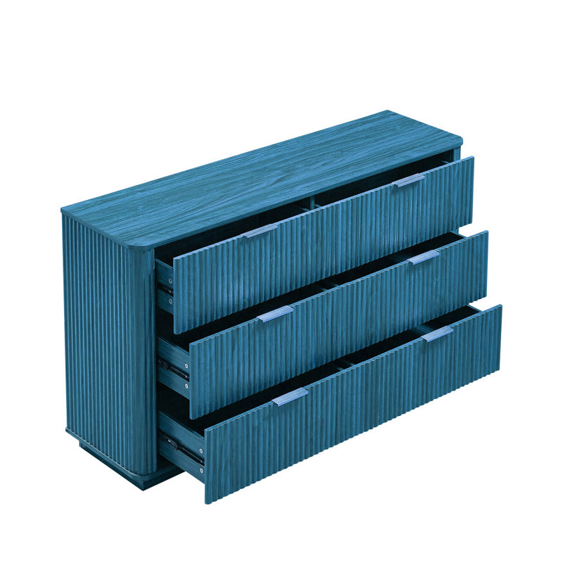 Commode 6 tiroirs l 55 po, Bleu