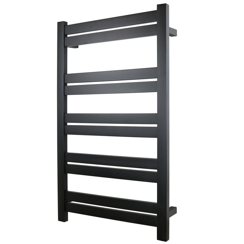 Grande 10-Bar Black Stainless Steel Wall-Mounted Towel Warmer