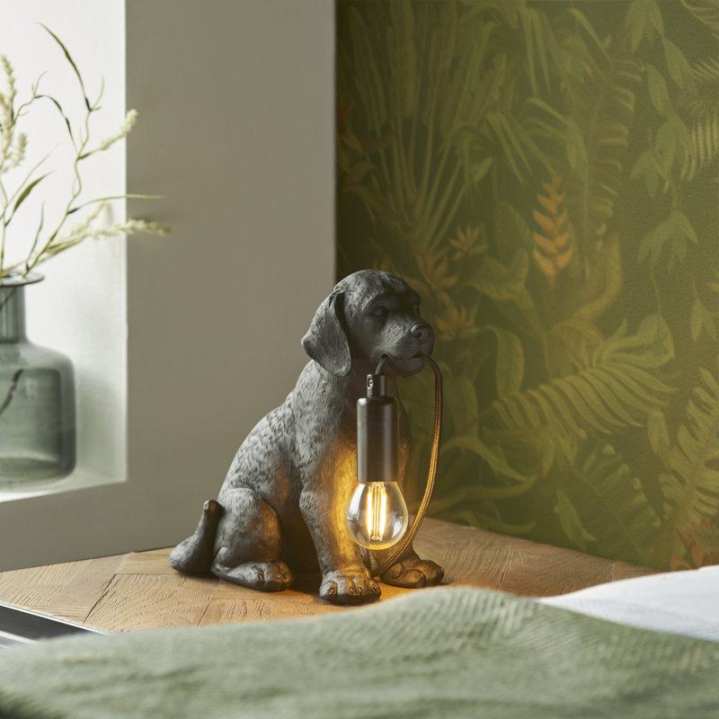 Isaacs Resin Novelty Lamp, Black