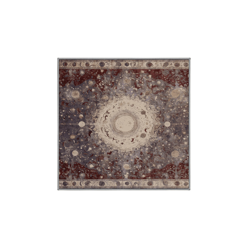 Tapis gris lavable à la machine, Carré 5 pi