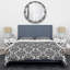 Damas noir et blanc - ensemble de housse de couette abstrait - microfibre de polyester-894450661