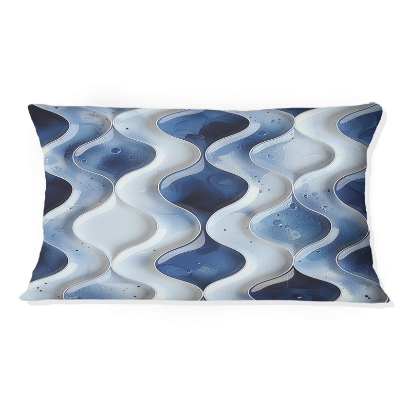 Coussin lombaire Mid-Century Blue Ogee