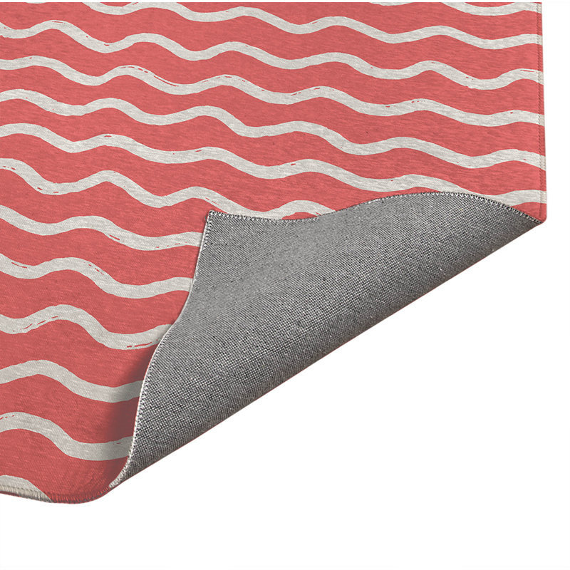 Tapis de cuisine Wiggle Row, Vieux rose, Rectangle 5 pi x 7 pi