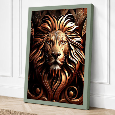 Noble Lion Art Deco 1 Piece Wrapped Canvas Wall Art