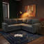 Canapé-lit d'angle en tissu texturé avec couchage gigogne et rangement-851481000