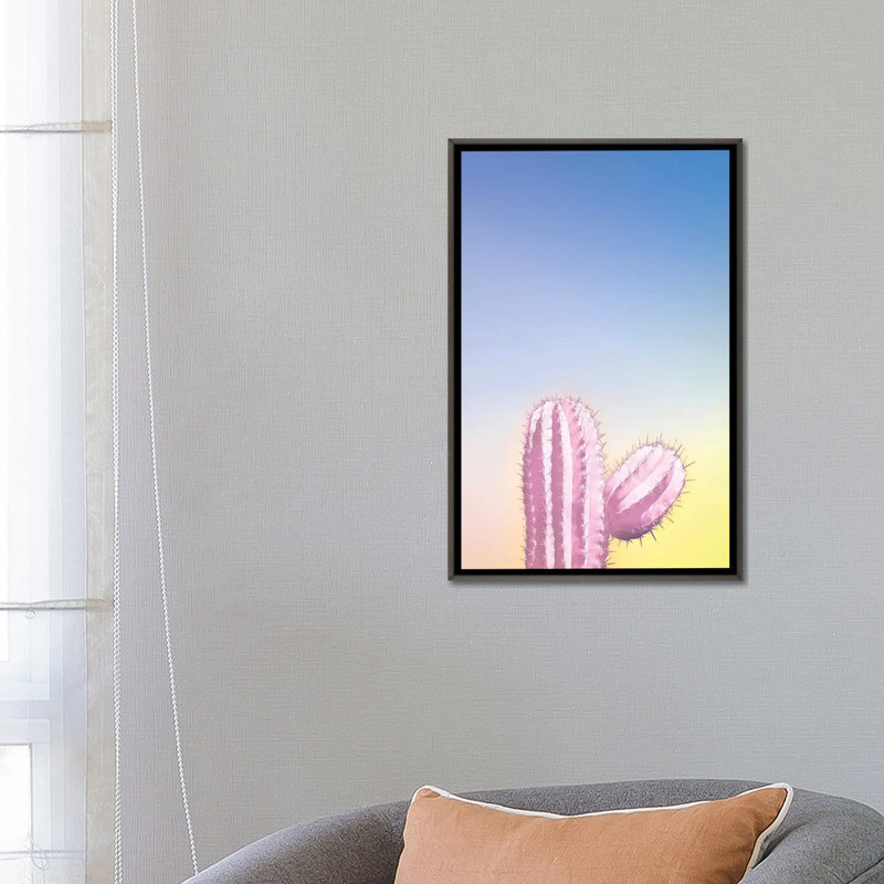 Art my cactus, H 24 po x l 16 po x P 1 po, Papier encadré doré