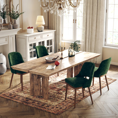 Two-tier solid wood upholstered side chair
