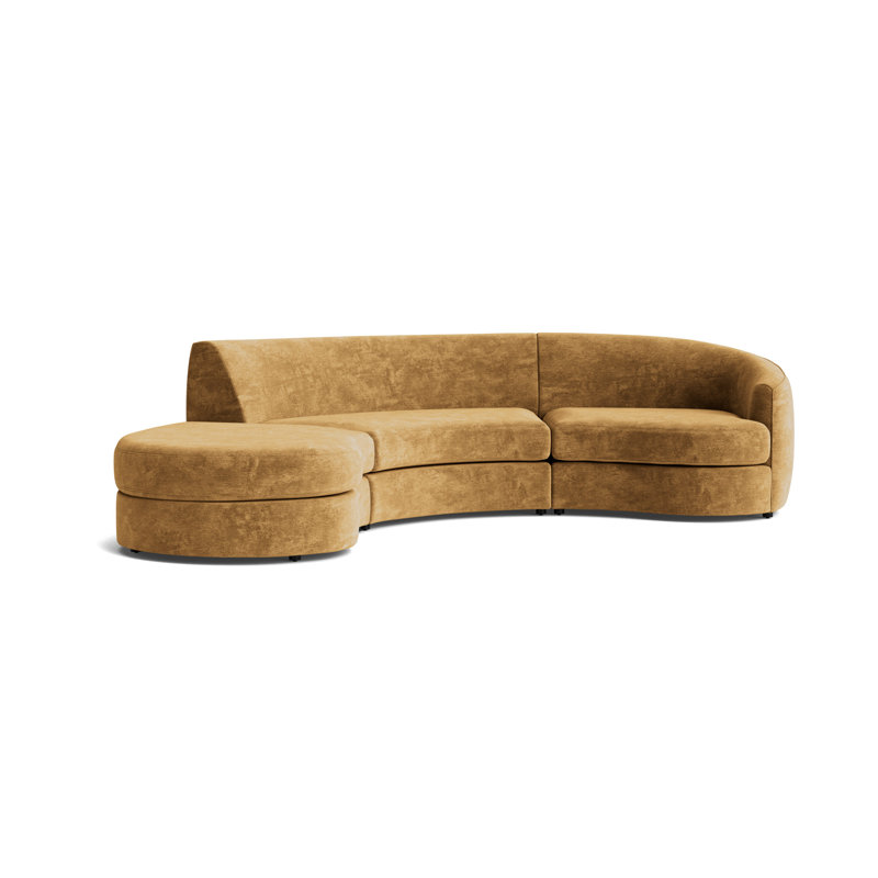 Giselle 3-Piece Right Arm Sectional, Vintage Chenille - Bronze