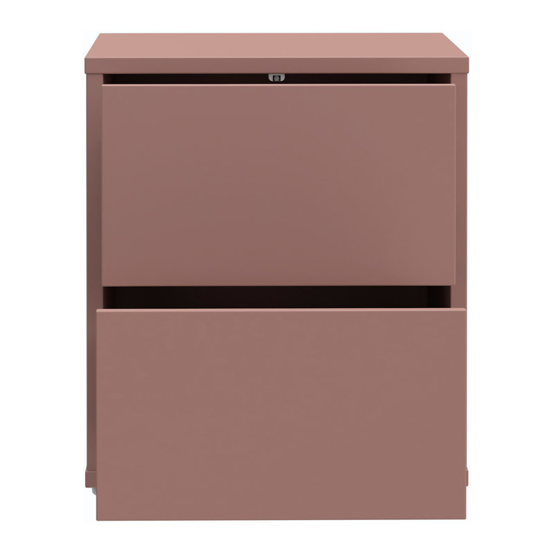 Chadwic Modern 2-drawer chest of drawers, engineered wood, terrakotta, 49.8 cm W x 57.5 cm H x 34.9 cm D
