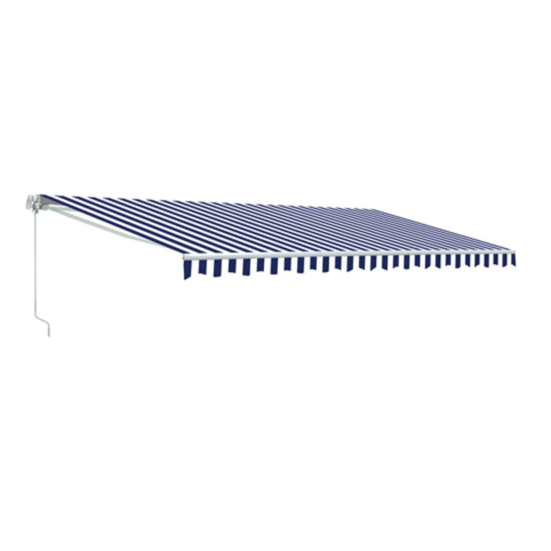 Auvent d'extérieur motorisé rétractable avec structure blanche ALEKO, Bleu / Blanc, 20' W x 10' D