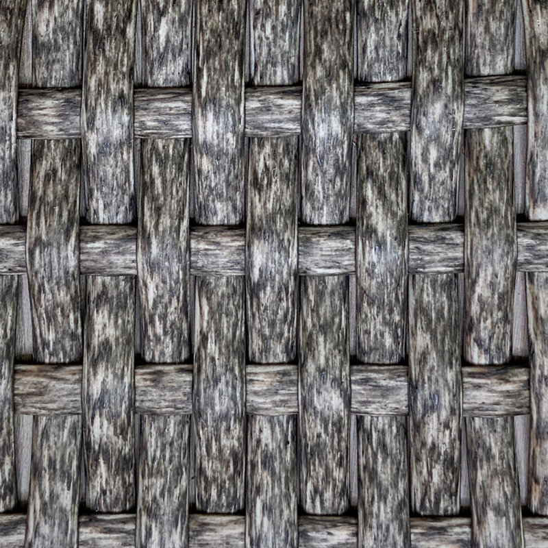 6 pièces Ensemble de salle à manger en damier avec chaises en osier