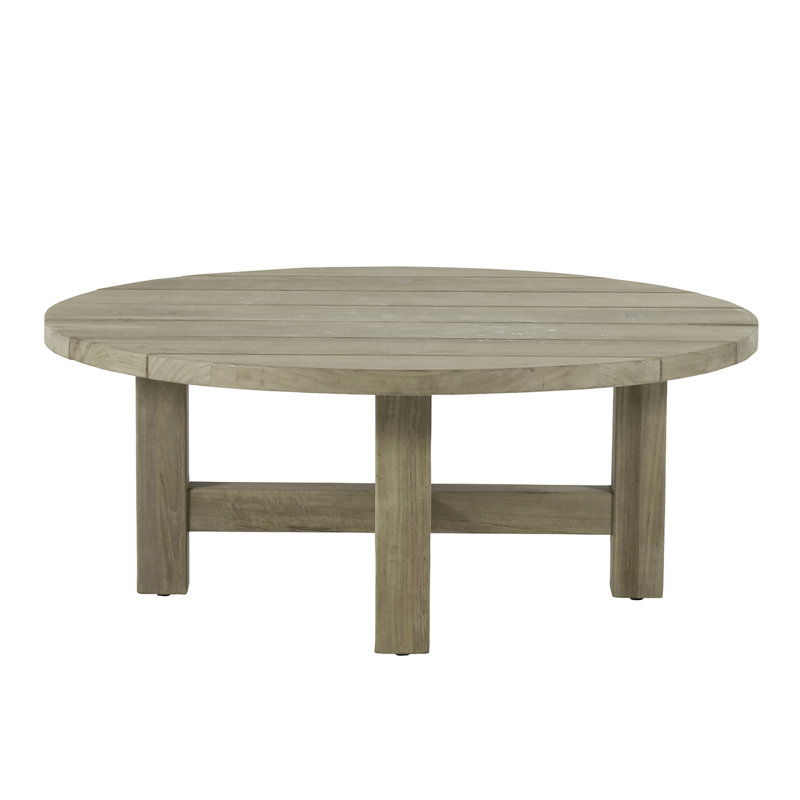 Croquet Solid Wood 4 Legs Coffee Table, Oyster Teak