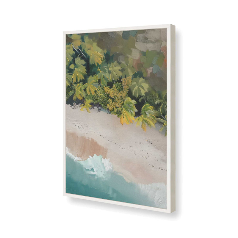 «Tide Beneath the Palms», reproduction encadrée, Blanc opaque, H 17 po x l 13 po