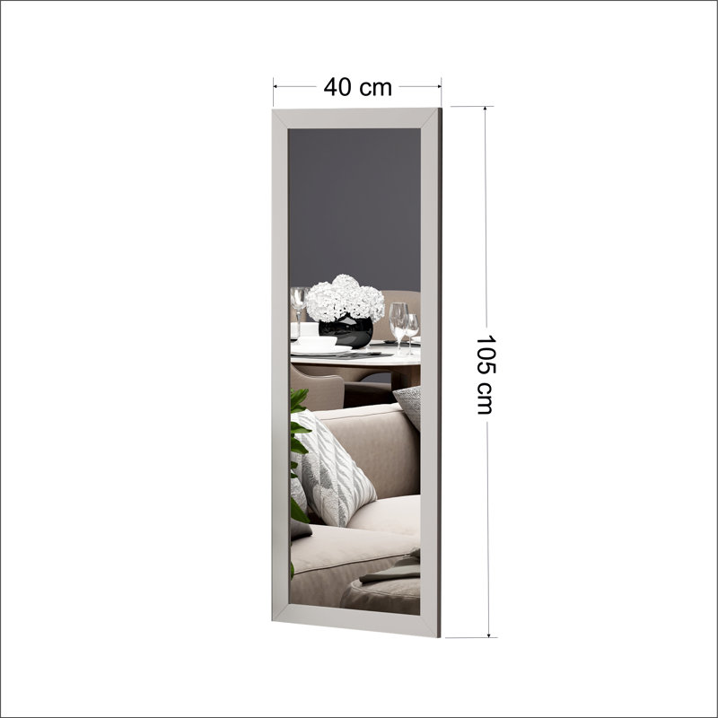 Doraline Flat Wall Mirror, White