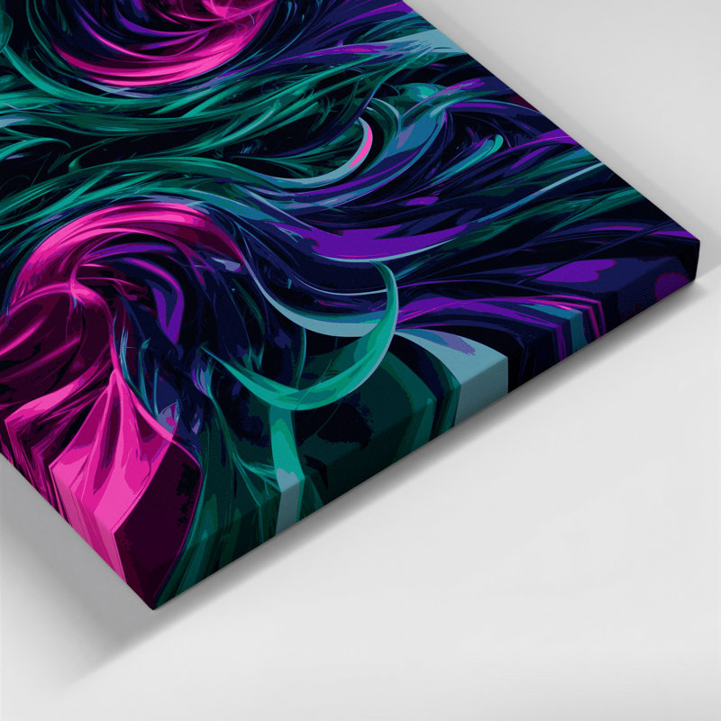 Art numérique sur toile 95, "Abstraction numérique", H 11 po x l 14 po