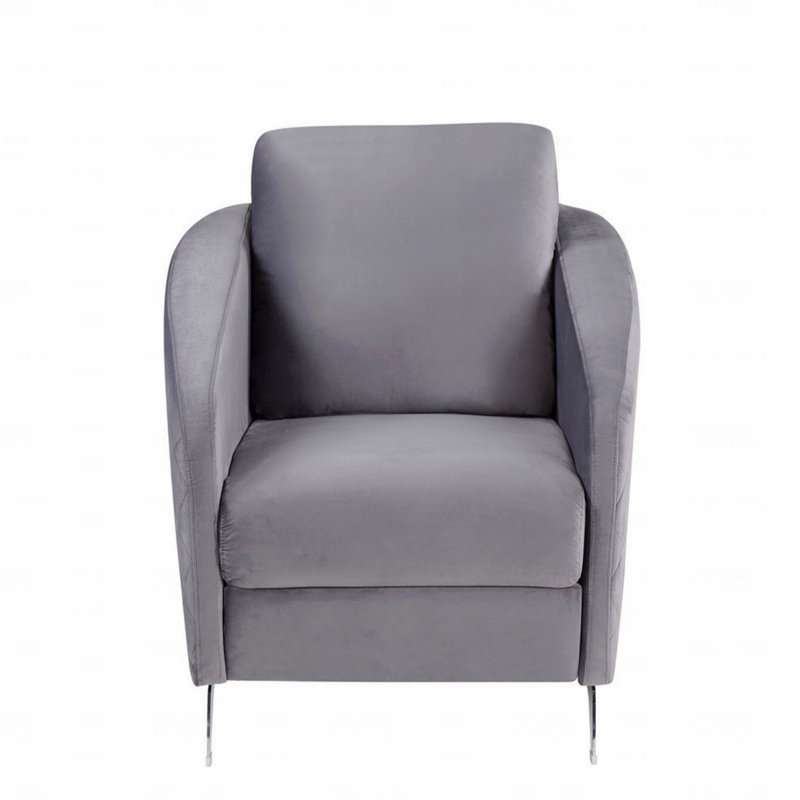 Modern Chic Accent Armchair, Bedroom Chair, Gray