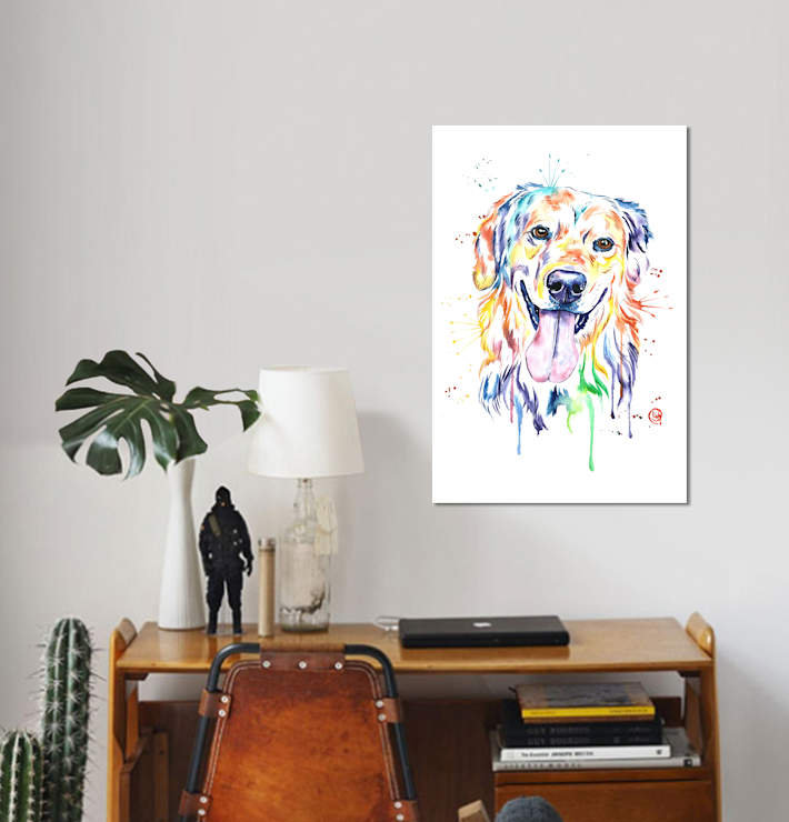 «Golden» par Lisa Whitehouse, impression sur toile, H 12 po x l 8 po x P 0,75 po, Toile tendue, Pas de tapis