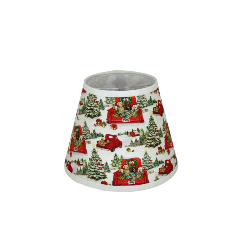 Abat-jour de Noël rouge à pince, H 8,5 po x l 12 po x P 12 po