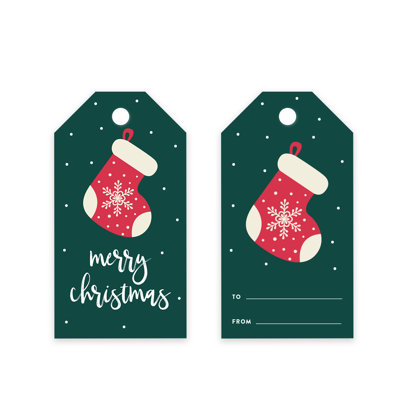  Christmas Gift Tags Merry Christmas Snowflake Stocking Tags 60-Pack