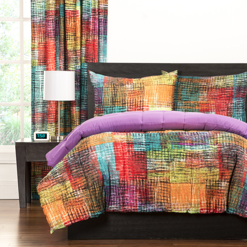 Crayola Etch Reversible Comforter Set, Full/Queen Comforter + 2 Standard Shams