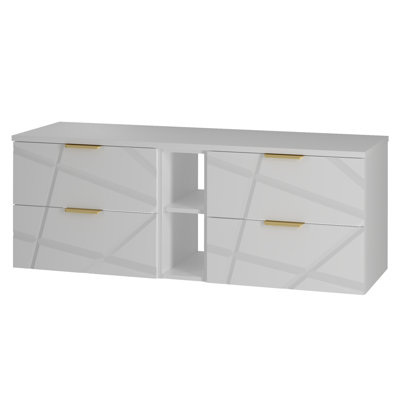 Damariae Wall Mounted Required Bathroom Storage Furniture Set