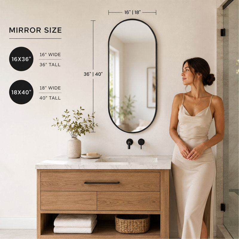 Cadre en PVC miroir 18 po x 40 po