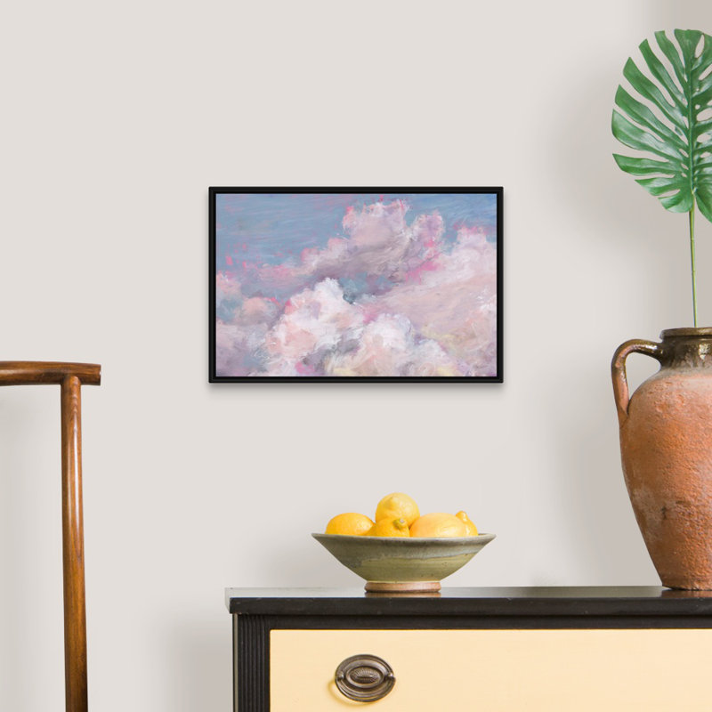 «Daydream Pink 01» par Lisa Audit - reproduction d'art, H 14 po x l 20 po x P 1,75 po, Toile avec cadre noir