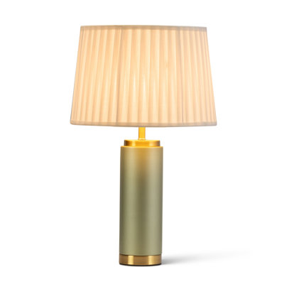 Cylinder 55cm Metal Ceramic look Table Lamp