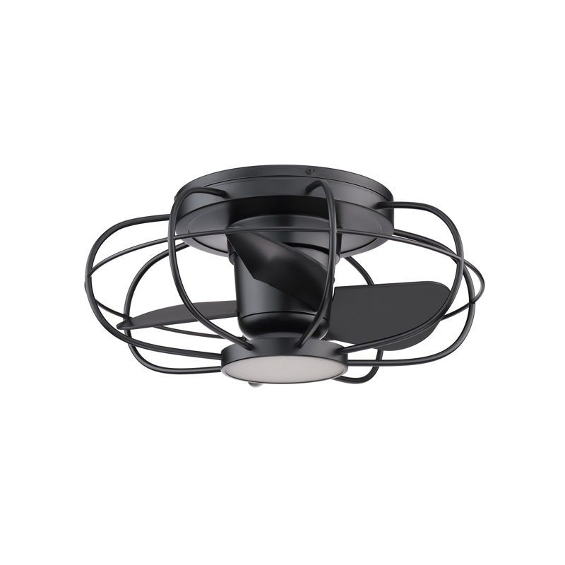 Matte Black 22" Smart Ceiling Fan with LED Light and Remote