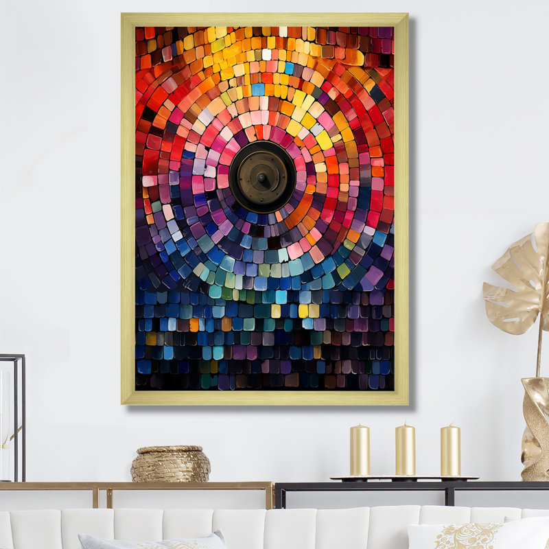 Acoustique Serenity Vinyle Disque II - Disques vinyle, art mural, Cadre doré simple, H 40 po x l 30 po x P 1,5 po