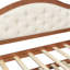 Lit de jour simple avec lit gigogne et 2 espaces de rangement, noyer rembourré à boutons pour pièces fonctionnelles, unités de lit élégantes