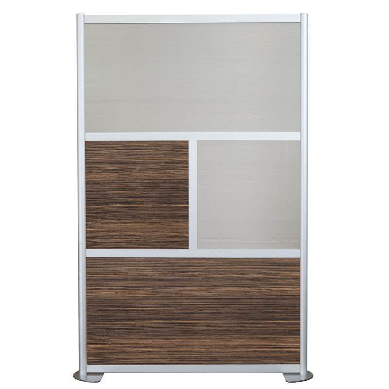 Cloisons de bureau modernes 4 panneaux Orrie, Marron, Roulette