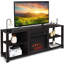 Meuble télé avec tablettes réglables Modern Espresso