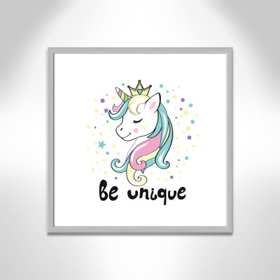 «Be Unique», impression sur papier licorne