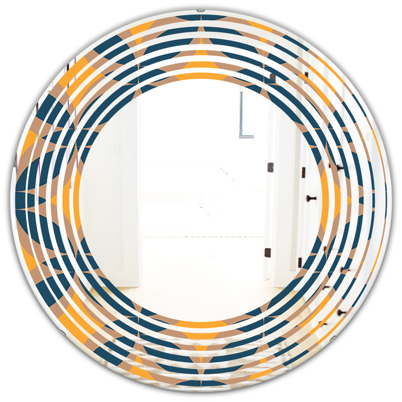 Miroir mural sans cadre abstrait Abstract Design III Wave, 31,5 po x 31,5 po