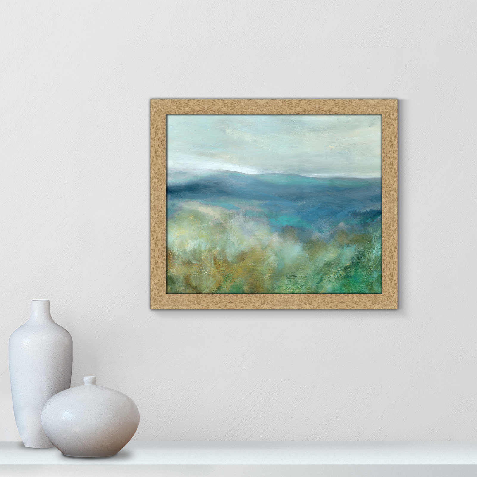 Adamsville "Blue Mountain Overlook" Painting, Natural Framed, 17" H x 20" W x 1.12" D